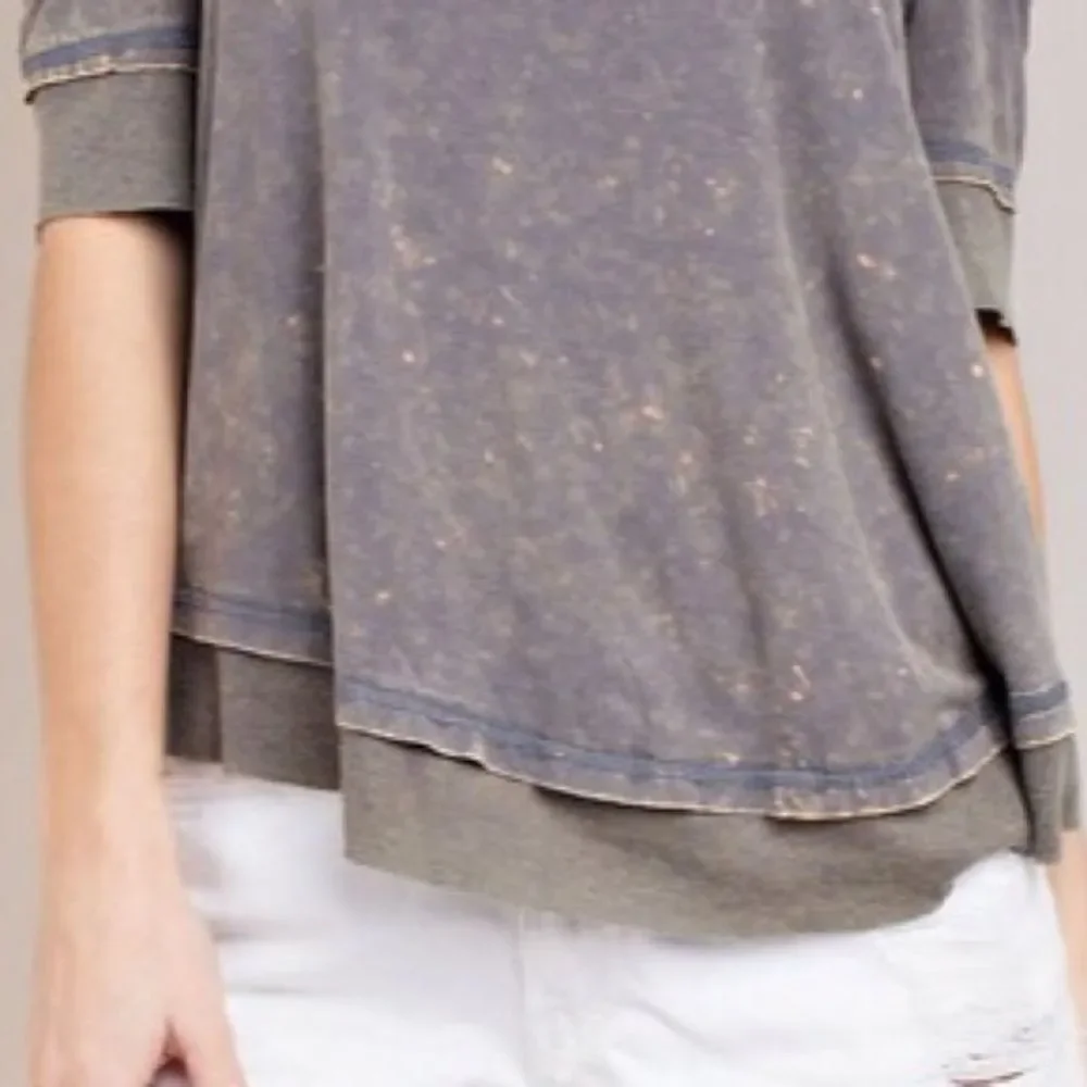 Ash Cold Shoulder Washed Top - Picture 4 of 10